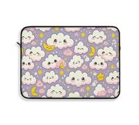 Kawaii Moon & Clouds - Funda para portátil con diseño de nubes, protección suave para laptop Kawaii, decoración para laptop con patrón kawaii, multicolor, 15 pulgadas, Genérico