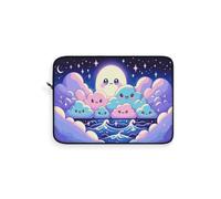 Kawaii Moon & Clouds - Funda para portátil con diseño de nubes, protección suave para laptop Kawaii, decoración para laptop, multicolor, 12 pulgadas, Genérico