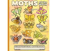 Kawaii Moths of the World Lined Journal: Wide Ruled Composition Notebook with Cute Chibi Insect Identification Guide, Aesthetic Nature Cottagecore Writing Book for Girls & Kids