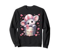 Kawaii Mouse In Valentines Basket For Girls Cute Heart Sudadera