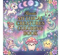Kawaii Mythical Creatures Coloring Book: 60 Adorable Fantasy Animals for Kids and Adults - Cute Dragons, Unicorns, and Magical Beasts (Large Square 8.5x8.5)