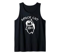 Kawaii Neko Space Program Space Cat Arte de estilo japonés Camiseta sin Mangas