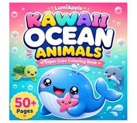 Kawaii Ocean Animals: Super Cute Coloring Book for Kids with Whales, Dolphins, Turtles, Starfish, and Adorable Sea Creatures