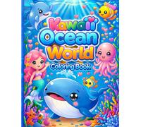 Kawaii Ocean World Coloring Book for Kids Ages 4-12: Cute Sea Animals, Mermaids & Fun Ocean Adventures | Easy and Relaxing Coloring Pages for Boys & Girls | Perfect Gift for Kids
