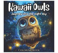 Kawaii Owls Journey Into the Night Sky Cute Coloring Book For Kids: A Whimsical Adventure of Adorable Owls Under the Stars - Fun, Easy, and Relaxing Coloring Pages for Kids Ages 4-8