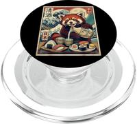 Kawaii Panda Rojo Verter Sake Sushi Ukiyo-e Arte Japonés PopSockets PopGrip para MagSafe