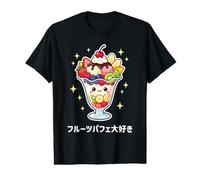 Kawaii Parfait de Frutas japonesas Lindo Postre café Comida Arte Camiseta gráfica económica
