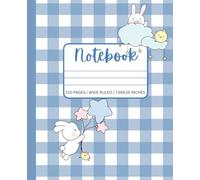 Kawaii Pastel Blue Notebook - Wide Ruled: Cute Japanese-Inspired Aesthetic Journal | 110 Lined Pages | Soft Matte Cover | 7.5 x 9.25 | Perfect for Teens, Girls & School Notes