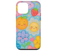 Kawaii Pastel Fruta Flor Nube Luna Sol Diseño Carcasa para iPhone 12 mini