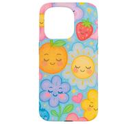 Kawaii Pastel Fruta Flor Nube Luna Sol Diseño Carcasa para iPhone 15 Pro