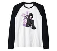 Kawaii Pastel Goth Bunny Anime Triste EMO Chica Alternativa Camiseta Manga Raglan