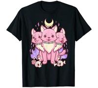 Kawaii Pastel Goth Cute Creepy 3 Headed Dog t Shirt Black S