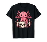 Kawaii Pastel Goth Cute Creepy Axolotl Bat Skeleton Axolotl Camiseta