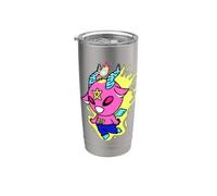 Kawaii Pastel Goth Lindo Creepy Creature Alado Demon Menhera Vaso térmico de acero inoxidable de doble pared
