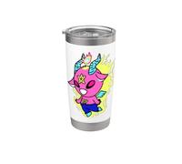 Kawaii Pastel Goth Lindo Creepy Creature Alado Demon Menhera Vaso térmico de acero inoxidable de doble pared