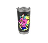 Kawaii Pastel Goth Lindo Creepy Creature Alado Demon Menhera Vaso térmico de acero inoxidable de doble pared