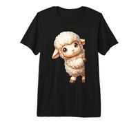 Kawaii Peeking Cordero Lindo Bebé Oveja Ilustración Camiseta Premium