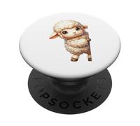 Kawaii Peeking Cordero Lindo Bebé Oveja Ilustración PopSockets PopGrip Adhesivo