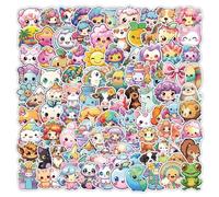 Kawaii Pegatinas de Animales Kawaii, 100 unidades, pegatinas de animales lindos ojos grandes, pegatinas de dibujos animados para coche, portátil, monopatín, bicicleta, ciclomotor, motocicleta