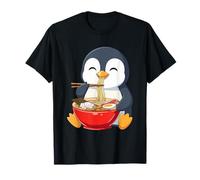Kawaii Penguin Eating Ramen Cute Chibi Anime Camiseta