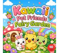 Kawaii Pet Friends Fairy Garden: Cute Animal Coloring Book with Mushroom Houses, 40 Pages for Kids and Toddlers, Square Size 8.5x8.5 Inches