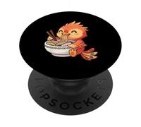 Kawaii Phoenix Ramen Bowl Fideos japoneses Anime Cup Sopa PopSockets PopGrip Adhesivo
