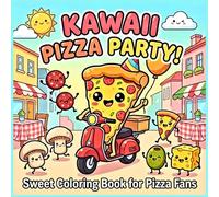 Kawaii Pizza Party! - Cute Pizza Coloring Book for Kids, Teens & Adults: Bold & Easy Kawaii Food Coloring Book with 40+ Adorable Pizza & Snack Designs for Relaxation and Creative Fun