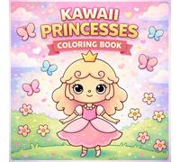 Kawaii Princesses Coloring Book: Cute and Easy Princess Coloring Pages for Kids Ages 4-8 | Adorable Fairytale Girls, Flowers, Butterflies and Magical ... and Simple Designs for Relaxing Creative Fun