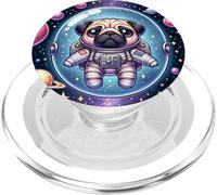 Kawaii Pug in Space: Cute Astronaut Pug PopSockets PopGrip para MagSafe