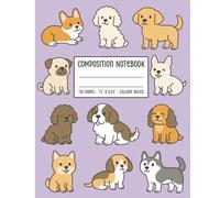 Kawaii Puppies: Cute Dog Composition Notebook, College Ruled, 110 Pages: Adorable Puppy Pattern Journal for Teen Girls, College Students & Dog Lovers, 7.5×9.25 Lined Pages, Pastel Purple Cover