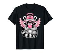 Kawaii Raccoon Valentine's Day Angel with Heart Sunglasses Camiseta