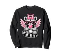 Kawaii Raccoon Valentine's Day Angel with Heart Sunglasses Sudadera