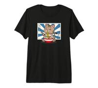 Kawaii Ramen Brown Tabby Cat Lover Camiseta Premium