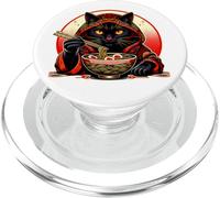 Kawaii Ramen Cat Bloque de Madera japonés Fuji Sunset Art PopSockets PopGrip para MagSafe
