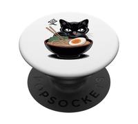 Kawaii Ramen Cat Neko Anime Kanji Love Poster Art PopSockets PopGrip Adhesivo