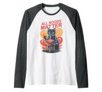 Kawaii Ramen Cat Todos LOS Estados DE ÁNIMO IMPORTAN Mamá Selfie Pasivo Papá Camiseta Manga Raglan