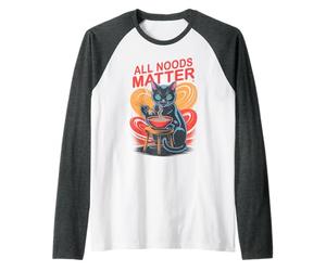 Kawaii Ramen Cat Todos LOS Estados DE ÁNIMO IMPORTAN Mamá Selfie Pasivo Papá Camiseta Manga Raglan