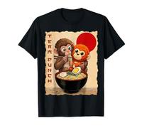 Kawaii Ramen Monkey Punch Vintage Japanese Funny Retro Anime Camiseta