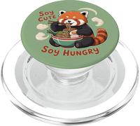 Kawaii Ramen Panda Rojo Soja Lindo Soja Hambriento Fideos Juego de palabras PopSockets PopGrip para MagSafe