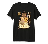 Kawaii Ratones Pirámide Anime Japonés Letras Cute Camiseta Premium