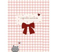 Kawaii Red Bow Coquette Composition Notebook 7.5" x 9.25" - Cute Cat Aesthetic Journal, 80 Pages | Soft Girl Back to School Notebook for Teens & ... Journaling, and Aesthetic Stationery Lovers