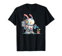 Kawaii Robot Bunny Riego Planta Naturaleza Amor Camiseta