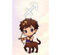 Kawaii Sagittarius with Chibi Boy: Cute Zodiac Sign Lined Notebook for Boys, School, Journaling, and Gift Ideas