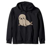 Kawaii Seal Cute Cartoon Ocean Animal Ilustración Sudadera con Capucha