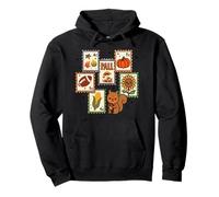 Kawaii - Sellos Postales de otoño con diseño de Ardilla y Hojas de otoño Sudadera con Capucha