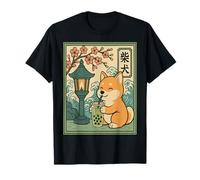 Kawaii Shiba Inu Matcha Boba Japonés Lindo Anime Perro Amante Camiseta