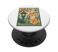 Kawaii Shiba Inu Matcha Boba Japonés Lindo Anime Perro Amante PopSockets PopGrip Adhesivo