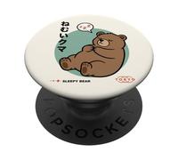 Kawaii Sleepy Bear Japonés Siesta Arte Tokio Anime PopSockets PopGrip Adhesivo