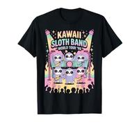 Kawaii Sloth Band World Tour '98 Cute Pastel Music Lover Camiseta