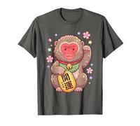 Kawaii Snow Monkey Maneki Neko Fortune Macaco japonés Camiseta